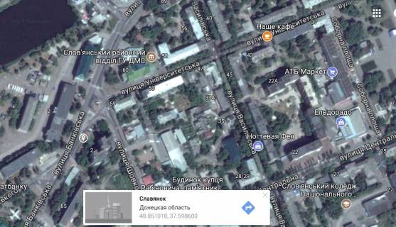 Билборд B в Славянске, 3x6  вул. Центральна, 43 (р-н САТУ) схема