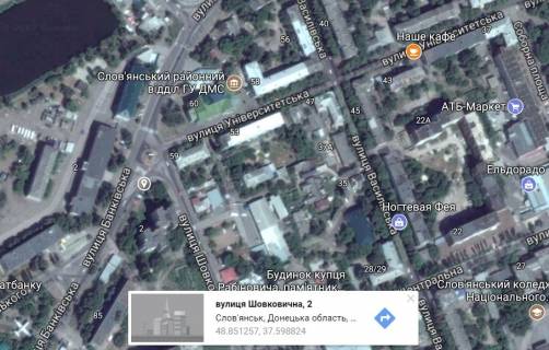 Билборд A в Славянске, 3x6  вул. Шовковична,2 (р-н САТУ) схема