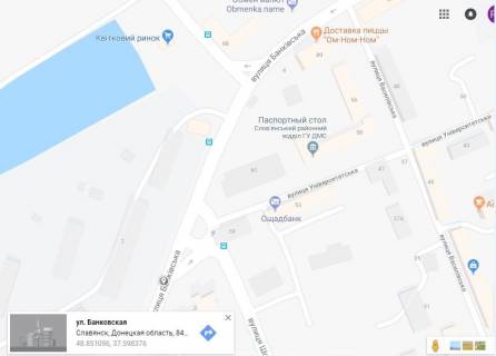 Билборд B в Славянске, 3x6  кругове перехрестя вул.Банківська/ вул.Шовковична/ вул.Університетська (р-н САТУ) схема
