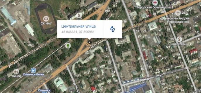 Билборд A в Славянске, 3x6  вул. Центральна, 44 схема