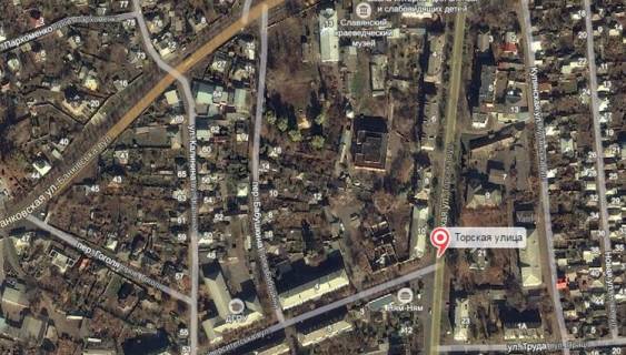 Билборд A в Славянске, 3х6  перехрестя вул. Торська/вул. Центральна (р-н військкомат) схема