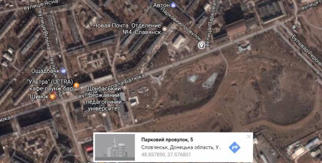 Билборд A в Славянске, 3x6  перехрестя вул. Г. Батюка/пр. Парковий, 81 схема