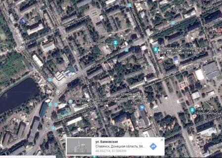 Билборд B в Славянске, 3х6  перехрестя вул.Банківська/вул. Г.Лозановича (р-н САТУ) схема