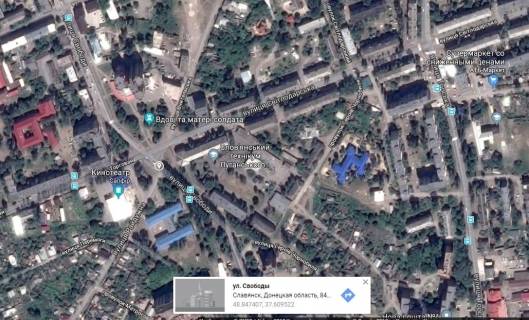 Билборд B в Славянске, 3х6  вул. Свободи (р-н кінотеатра "Сапфір") схема