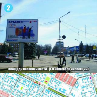Білборд, Бігборд (Борд)  B у Нікополі, 3x4  пр.Трубників, 27 (р-н площі Незалежності, податкової інспекції) напрямок ЦУМу Фото 1