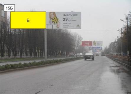 Билборд B в Подольск (Котовск (Подольск)), 3x6  пр-кт Перемоги на розділовій смузі  перпендикулярно напрямку руху навпроти котельної фото 1