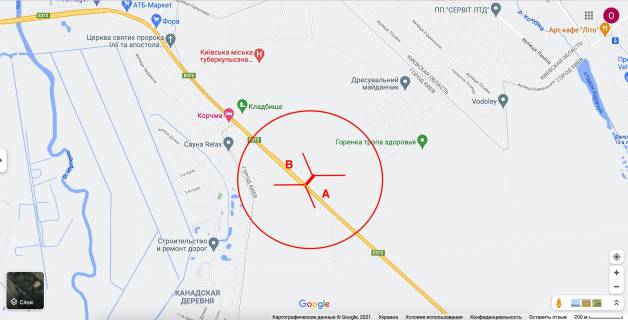 Билборд A в Киеве Гостомельське шосе-02 (04-0287-01) в напрямку Гостомеля схема