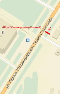 Ситилайт B в Сумах, 1,2х1,8  Героїв Сумщини вул. (Героїв Сталінграда) (пер.Пляжный) схема