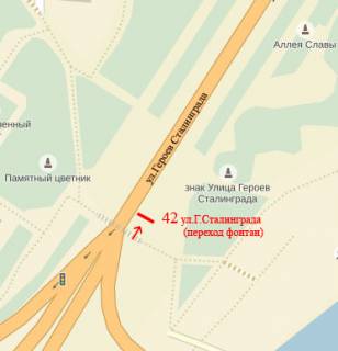Ситилайт A в Сумах, 1,2х1,8  Героїв Сумщини вул. (Героїв Сталінграда) (переход фонтан) схема