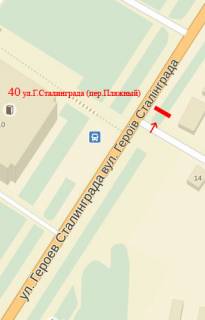 Ситилайт A в Сумах, 1,2х1,8  Героїв Сумщини вул. (Героїв Сталінграда) (пер.Пляжный) схема