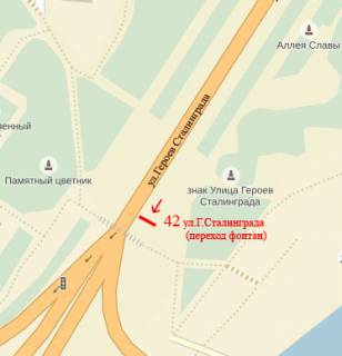 Сiтiлайт B у Сумах, 1,2х1,8  Героїв Сумщини вул. (Героїв Сталінграда) (переход фонтан) схема