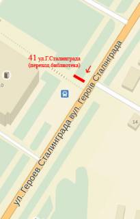 Ситилайт A в Сумах, 1,2х1,8  Героїв Сумщини вул. (Героїв Сталінграда) (переход библиотека) схема