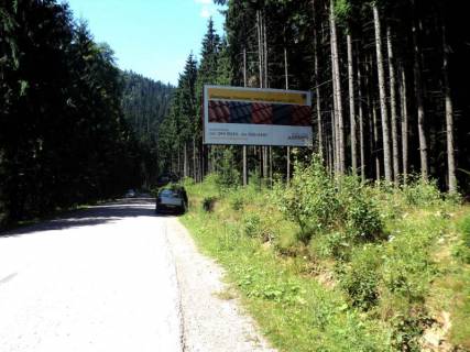 Билборд A в Буковеле, 3x6  Траса Н-09 Мукачево-Львів, дорога на Буковель (с.Поляниця), відпоч. комплекс Царина, Батьківський поріг, 150 м після повороту з траси, напрямок руху на Буковель фото 1
