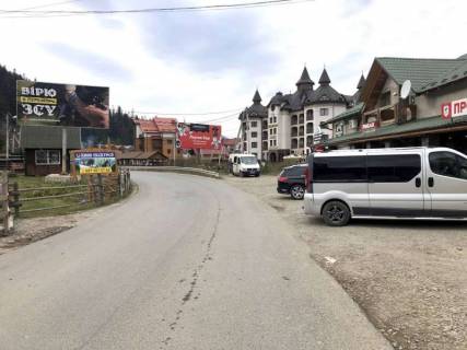 Билборд B в Буковеле, 3x6  Траса Н-09 Мукачево-Львів, дорога на Буковель (с.Поляниця), вілла Влад, Леку, Моришка 1 900 м до Буковеля, напрямок руху на Буковель фото 1