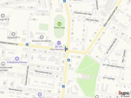 Билборд A в Доброполье, 6x3  вул. Незалежності, 22 (Палац спорту) схема