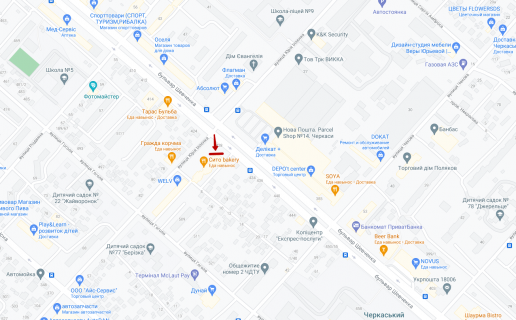 Видеоборд A в Черкассах БУЛЬВАР ШЕВЧЕНКО 428 Возле ТРЦ "DEPOT" - 376266 схема
