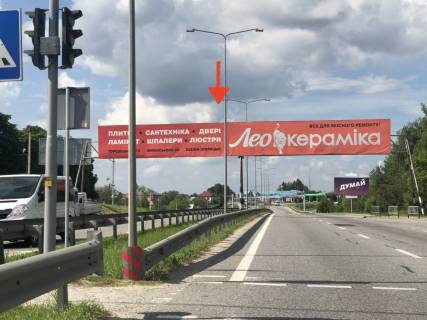 Билборд A в Луцке, 26х3  13/1 а/д М06 Київ Чоп підїзд до м.Львова 554+610 км с. Солонка в сторону м. Львів.  фото 1