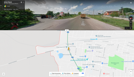 Billboard B in Manevichi, 3х6  Manevici, st. Luc'ka - perehresta st. Komarova B st, v napramku do Bilorusii scheme