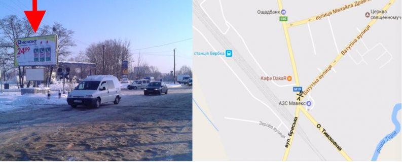 Билборд B в Ковеле, 3х6  м. Ковель, перехрестя вул.Брестська - вул. Кияна (Ватутіна) Б ст фото 1