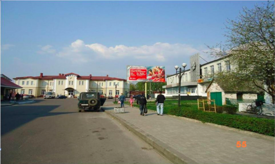 Билборд A в Киверцах, 3х6  м. Ківерці, вул. Соборності, 4а   центр, залізничний вокзал, торг. Центр, ресторан фото 1