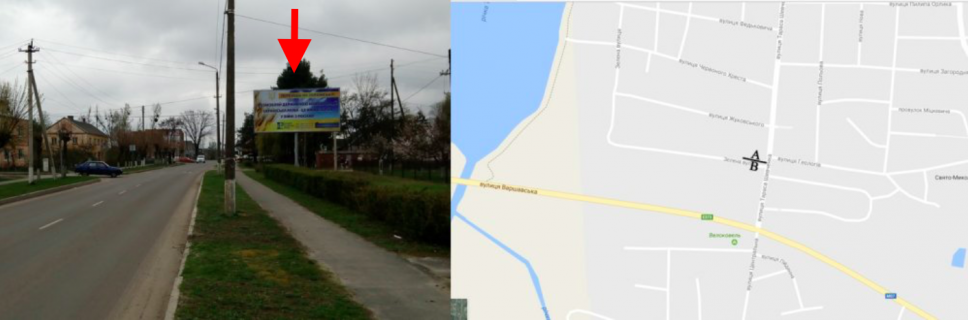 Билборд A в Ковеле, 3х6  м. Ковель, перехрестя вул.Шевченка-вул.Зелена А ст фото 1