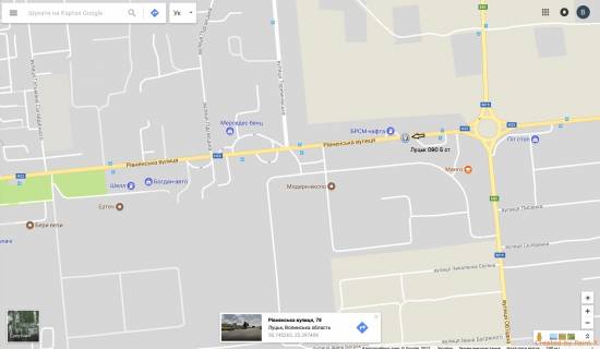 Билборд B в Луцке, 3х6  вул. Рівненська - в'їзд в місто (кільце) схема