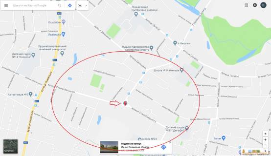 Билборд B в Луцке, 3х6  вул.Ярослава Мудрого (колишня Станіславського) (перетин вул.Гнідавська) схема