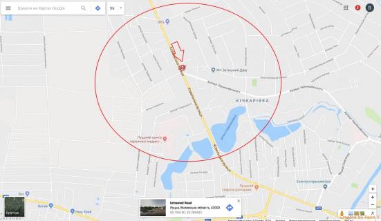 Билборд B в Луцке, 3х6  вул Ковельська, 155 Б ст перетин вул Державності (колишня Чернишевського) (Руна) в'їзд в місто схема