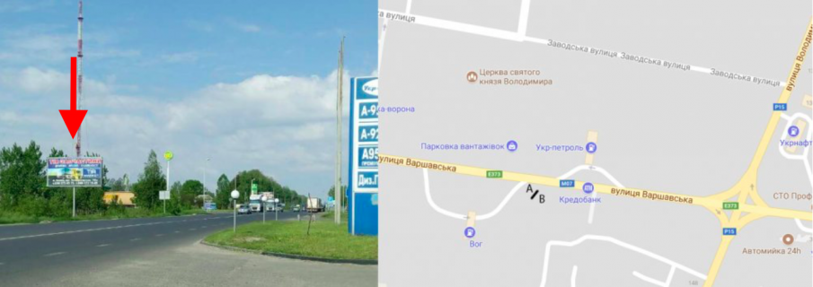 Билборд B в Ковеле м. Ковель, вул. Варшавська, АЗС WOG (Варшавська траса) В ст фото 1