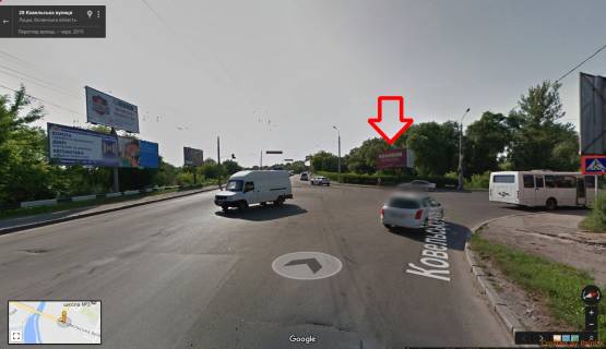 Billboard A in Lutsk st.Kovel's'ka (peretin st.Naberezna) (m2) Photo 1