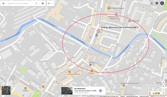 Ситилайт B в Луцке, 1,8х1,2  вул. Винниченка, 16 в напрямку до ЦУМа  Б ст схема