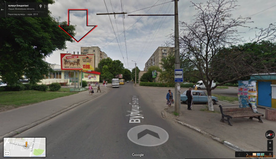 Билборд B в Луцке, 3х6  вул. Бенделіані вул., 1, біля супермаркету "Салют", в бік Івана Газюка (колишня Дружби Народів) бул. фото 1