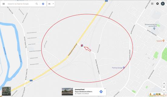 Билборд A в Луцке вул.К.Карого (біля залізно-дорожнього переїзду) схема
