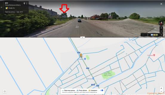 Билборд B в Ратном, 3х6  м. РАТНЕ вул. Центральна, Автостанція, траса з Бресту Б ст схема
