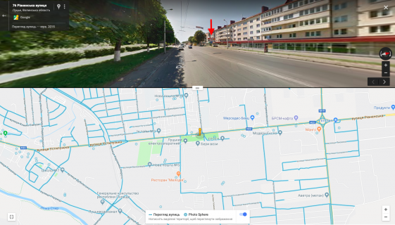 Билборд A в Луцке, 3х6  вул. Рівненська, 76  А ст поворот на Відродження схема