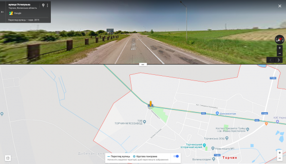 Билборд B в Торчине смт Торчин вул. Луцька - виїзд з Торчина на Володимир Б ст - схема