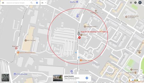 Билборд B в Луцке, 3х6  вул.Конякіна,23 (ТРК "Аверс") схема