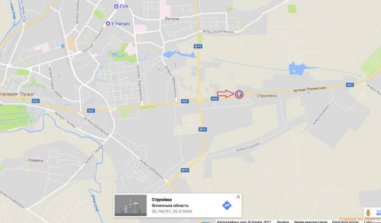 Білборд, Бігборд (Борд)  B у Луцьку, 3х6  вул. Рівненська с. Струмівка виїзд на Рівне схема
