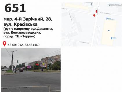 Билборд A в Кривом Роге мкр. 5-й Зарічний, 27 - ул.Панкєєва ( ТК "TERRA", ринок "Габро"), рух до вул. Електрозаводська фото 1