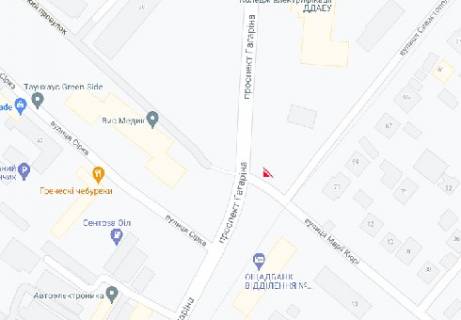 Видеоборд A в Днепр (Днепропетровск), 2.32x3.14  Науки (Гагаріна) пр. - Марії Кюрі вул., (розширення 480х336) - 398994 схема