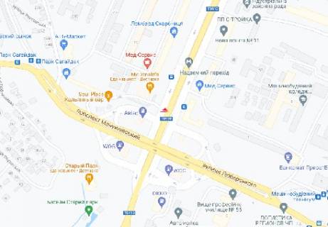 Видеоборд A в Днепр (Днепропетровск), 2.32x3.14  Слобожанський пр. (Укр. Пошта), (розширення 480х336) - 451166 схема