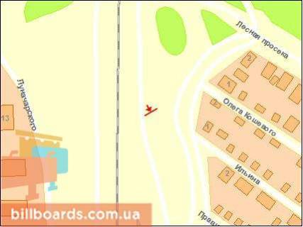 Billboard A in Cherkasy, Щит 3x6  Lunacars'kogo st., v`izd v misto scheme