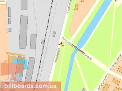 Билборд B в Ровно, Щит 3x6  вул. Небесної Сотні (Кіквідзе) / Сагайдачного вул, в центр схема