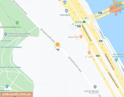 Ситилайт B в Киеве, Сітілайт 1.2х1.8  Дніпровський узвіз 6 схема