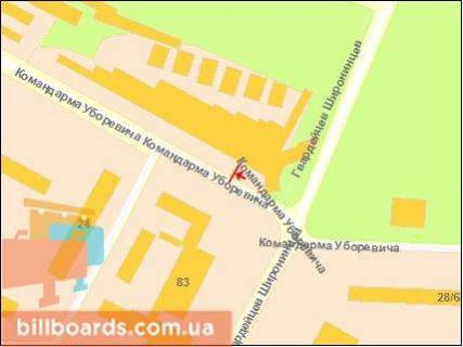 Billboard A in Kharkiv Uborevica (Bucmy) st. 26, naprotiv scheme