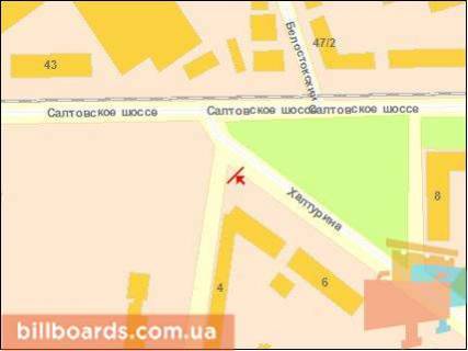 Billboard B in Kharkiv Halturina st. 4/Saltovske sosse scheme