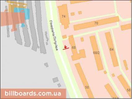 Билборд B в Одессе, Щит 3x6  Євгена Танцюри (Генерала Петрова) вул., 68 схема