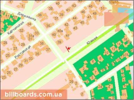 Билборд A в Одессе, Щит 3x6  Південна дорога 39 схема