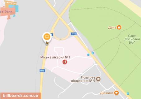 Билборд A в Черкассах, Щит 3x6  Золотоніське шосе, в центр схема