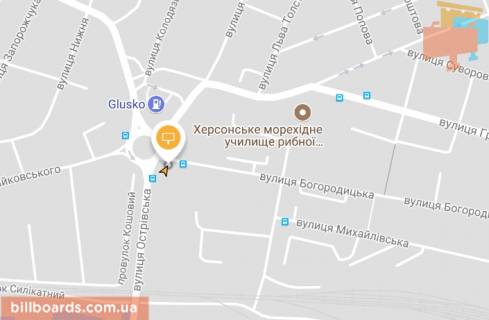 Билборд A в Херсоне, Щит 3x6  Корабельна пл / Богородицька (Червонофлотська) вул, лівий схема